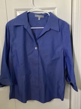 Foxcroft Blue Button-Down Shirt